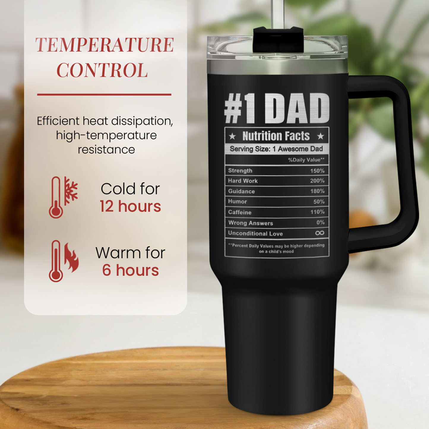 Best Dad Ever Tumbler 40Oz, Gifts for Dad for Christmas Birthday Valentine Fathers Day, Dad Coffee Cup Stainless Steel Insulated Tumblers with Lid & Straw, Dads Gift from Daughter Son