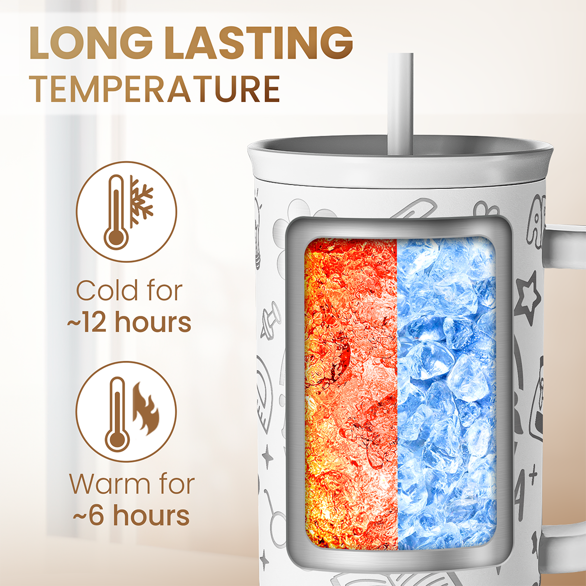 Best Teacher Ever Tumbler 40oz, Stainless Steel Insulated Coffee Travel Cups with Handle, Teacher Appreciation Gifts for Women, Teachers Gift for Valentines Farewell Birthday Christmas Teacher's Day