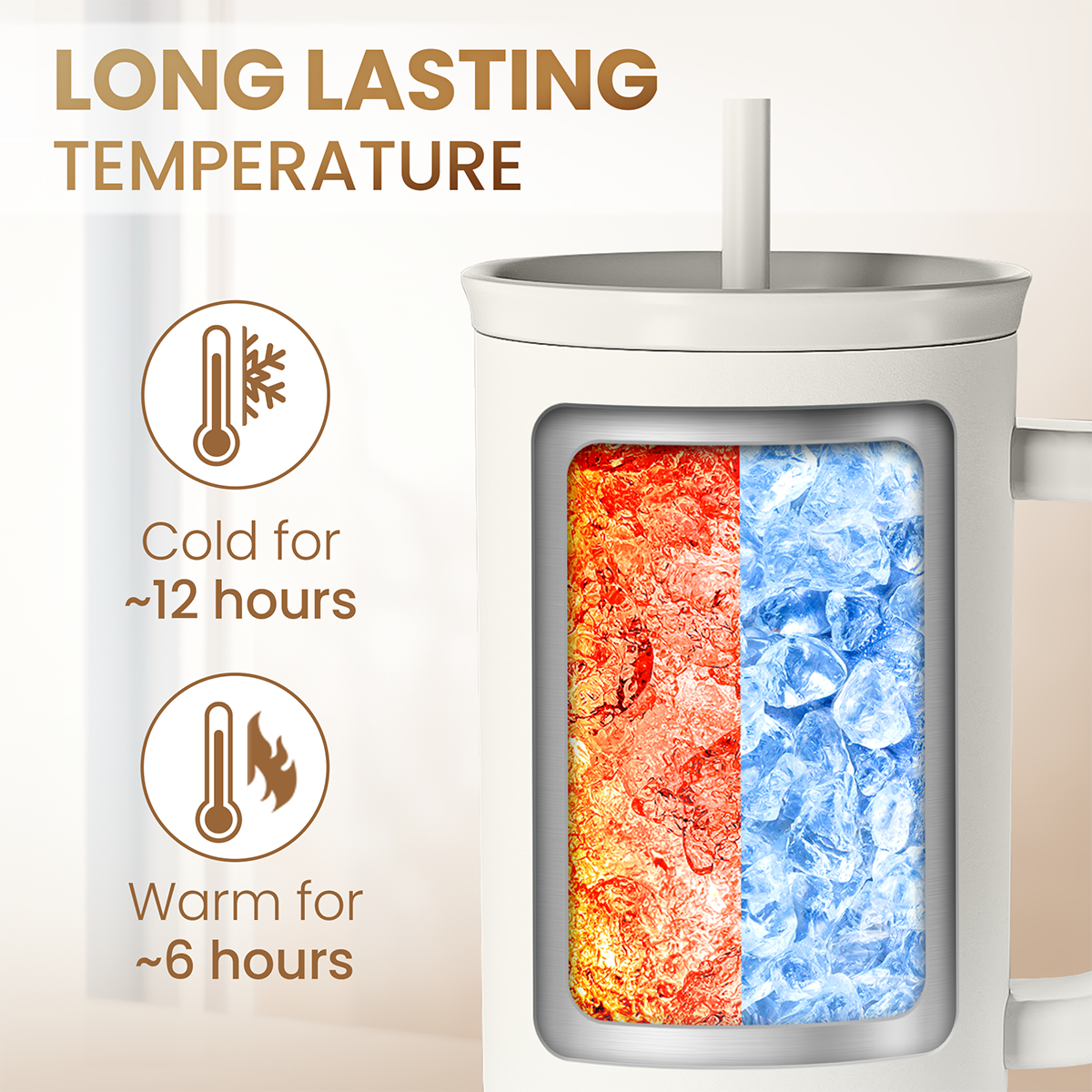 Nurse Tumbler with Handle 40oz, Stainless Steel Tumblers Coffee Travel Mug Cups with Straw, Nurse Appreciation Gifts for Women Female Nurses, Nursing Gift for Birthday Christmas Nurse Week