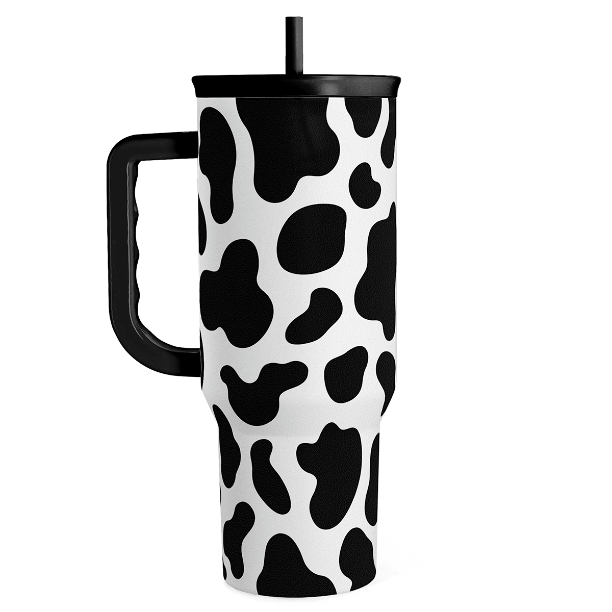 Cow Tumbler with Handle 40oz, Cow Print Cup Stainless Steel Tumblers Coffee Travel Cups with Slider Lid, Cow Gifts for Women Birthday Christmas Mothers Day