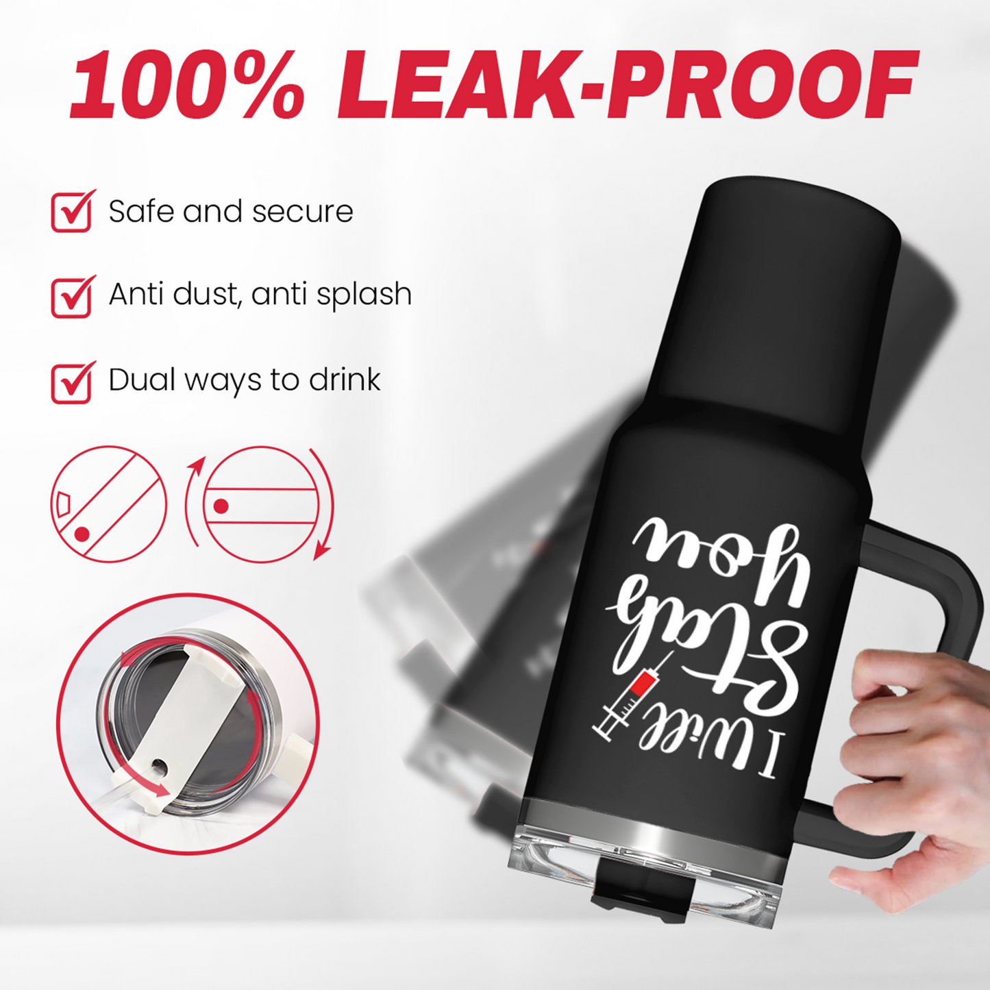 Nurse Gifts I Will Stab You Tumbler with Handle 40oz Stainless Steel Insulated Coffe Cup Funny Nurse Week Gifts, Nursing School Graduation, Appreciation Gifts for RN Nurses