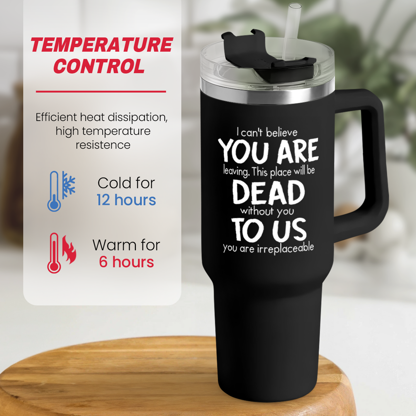 Leaving Job Gifts for Coworkers You Are Dead toUs Tumbler 40oz Stainless Steel with Handle and Straw, Farewell Gifts, New Job Gifts, Going Away Gift for Colleagues Men Women