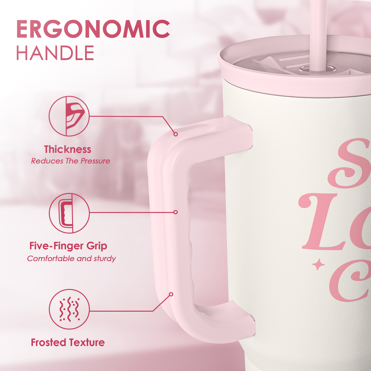 Inspirational Gifts for Women Girls, Inspiration Stainless Steel Insulated Tumbler with Handle, Self Love Clup Coffee Travel Mug Cup, Gift for Birthday Christmas, 40oz