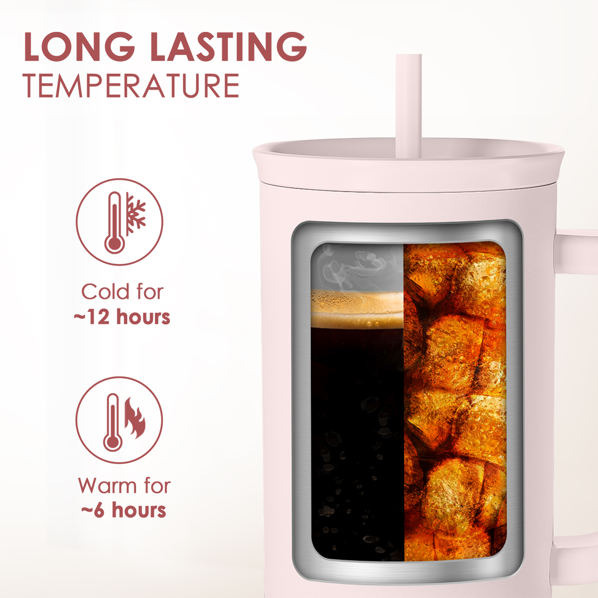 Gift for Aunt - Best Aunt Stainless Steel Tumbler with Handle, Travel Coffee Mug for Moms - Aunts Gifts for Birthday Christmas Mothers Day, 40oz