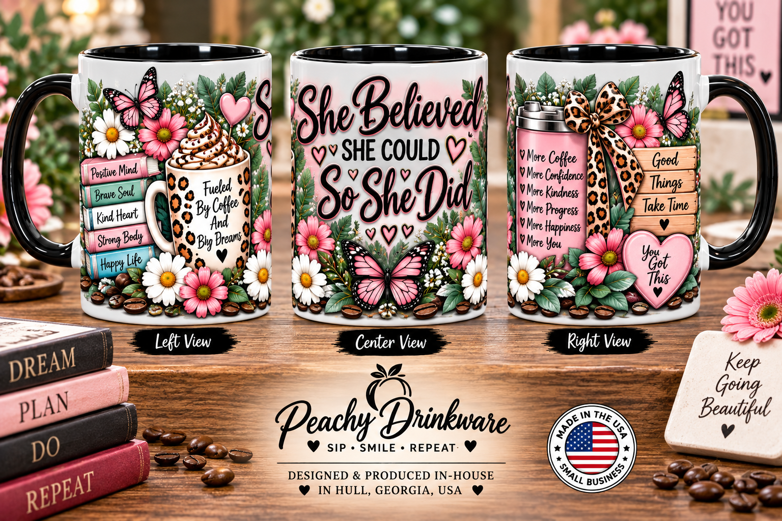 She Believed She Could 15 oz Inspirational Coffee Mug for Women product photograph