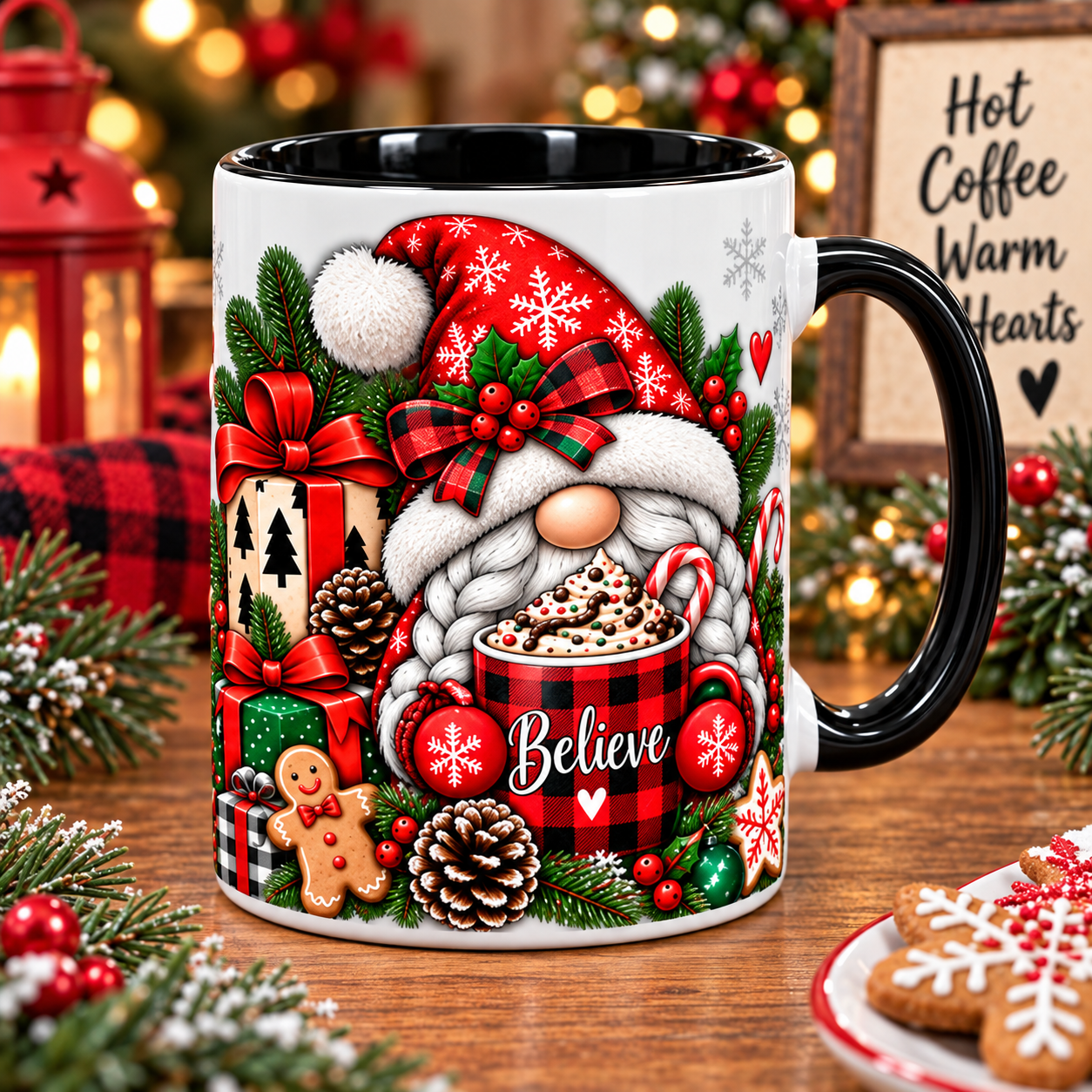 Dear Santa I Tried 15 oz Funny Christmas Gnome Ceramic Coffee Mug product photograph